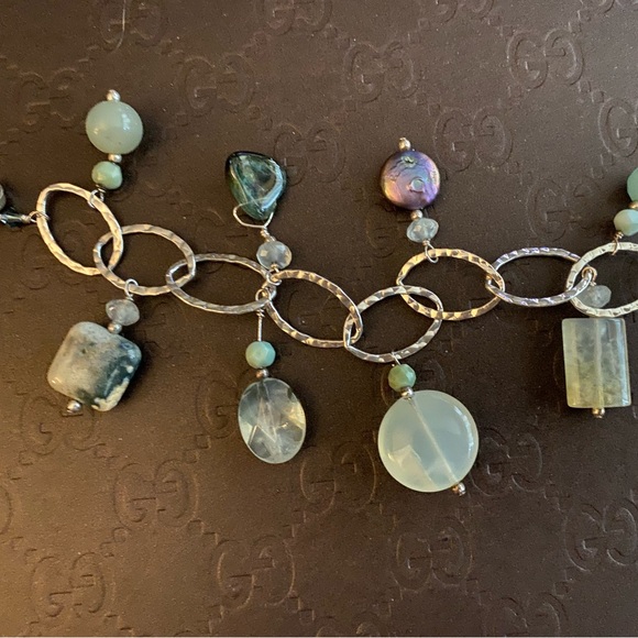 Sterling Silver Multi Gemstone Charm Bracelet - Picture 4 of 8